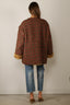 R13 - Vest - Oversized Raw Edge Woven Cardigan - Khaki Red Check