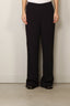 Forte_Forte - Broek - Matt Envers Satin High Waist Flat Front Pants - Notte