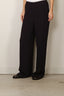 Forte_Forte - Broek - Matt Envers Satin High Waist Flat Front Pants - Notte
