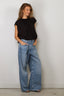 Tibi - Top - Tshirt Program Shirred Neck Circular Top - Dark Navy