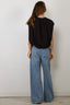 Tibi - Top - Tshirt Program Shirred Neck Circular Top - Dark Navy