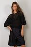 Tibi - Top - Crochet Netting Oversized Easy T - Navy