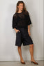 Tibi - Top - Crochet Netting Oversized Easy T - Navy