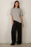 Forte_Forte - Broek - "The Lotus" Fluid Jacquard High Waist Pants - Notte
