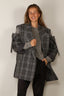 Tibi - Blazer - Papery Wool Plaid Easy Mens Blazer - Grey Multi