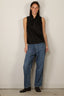 Forte_Forte - Top - Silk Satin LavalliSre Top - Black
