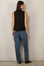 Forte_Forte - Top - Silk Satin LavalliSre Top - Black