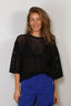 Tibi - Top - Crochet Netting Oversized Easy T - Navy