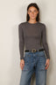 RÓHE - Top - Fine Merino Long Sleeve - Mid Grey Melange