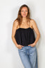 Forte_Forte - Top - Shiny Stretch Silk Satin Cropped Top - Notte