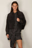 Denimist - Blouse - Cropped Utility Shirt - Washed Black Cord