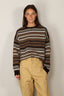 &Daughter - Trui - Lorne Oversized Fairisle Crewneck - Dark Brown / Brown Sugar Multi