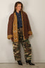 R13 - Vest - Oversized Raw Edge Woven Cardigan - Khaki Red Check