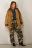 R13 - Vest - Oversized Raw Edge Woven Cardigan - Khaki Red Check