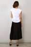 Tibi - Top - Tshirt Program Padded Shoulder Sleeveless Top - White