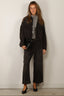 Denimist - Blouse - Cropped Utility Shirt - Washed Black Cord