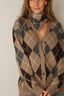 &Daughter - Sjaal - Argyle Foulard - Grey / Porcupine / Dark Natural