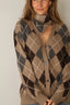&Daughter - Sjaal - Argyle Foulard - Dark Natural / Porcupine / Dark Grey