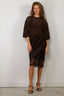 Tibi - Top - Crochet Netting Oversized Easy T - Hickory Brown