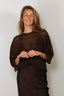 Tibi - Top - Crochet Netting Oversized Easy T - Hickory Brown