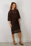 Tibi - Top - Crochet Netting Oversized Easy T - Hickory Brown
