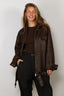 Tibi - Jacket - Leather Moto Bomber - Brown