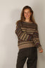 &Daughter - Trui - Lorne Oversized Fairisle Crewneck - Dark Natural Multi