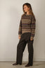 &Daughter - Trui - Lorne Oversized Fairisle Crewneck - Dark Natural Multi