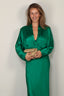 Forte_Forte - Jurk - Silk Satin Deep "V" Neck Dress - Royal