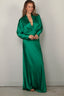 Forte_Forte - Jurk - Silk Satin Deep "V" Neck Dress - Royal