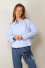 Denimist - Blouse - Bailey Cropped Shirt - Light Blue Stripe Oxford