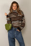 &Daughter - Trui - Lorne Oversized Fairisle Crewneck - Dark Brown / Brown Sugar Multi
