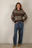 &Daughter - Trui - Lorne Oversized Fairisle Crewneck - Dark Brown / Brown Sugar Multi