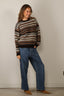 &Daughter - Trui - Lorne Oversized Fairisle Crewneck - Dark Brown / Brown Sugar Multi