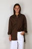 Tibi - Blouse - Eco Poplin Tailored Shirt - Brown