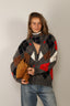 &Daughter - Sjaal - Argyle Foulard - Grey / Red / White/ Hazelnut