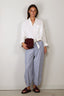 Suzie Kondi - Broek - Delos Pants Cotton Poplin - Navy Stripe