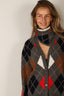 &Daughter - Sjaal - Argyle Foulard - Grey / Red / White/ Hazelnut