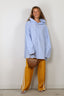 6397 - Blouse - Hooded Shirt - Blue Stripe