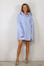 6397 - Blouse - Hooded Shirt - Blue Stripe