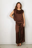 Forte_Forte - Top - Envers Satin Shiny Top - Chocolat