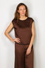 Forte_Forte - Top - Envers Satin Shiny Top - Chocolat
