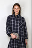 RAE - Blouse - Nikki - Big Check Indigo White
