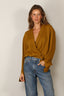 Tibi - Jacket - Eco Acetate Viscose Wrap Shirt Jacket - Mustard