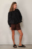 Ganni - Blouse - Compact Poplin Gathered Peplum Blouse - Black