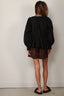 Ganni - Blouse - Compact Poplin Gathered Peplum Blouse - Black