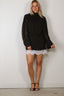 Rotate - Jurk - Minidress Ls Lace Detail - Black Comb