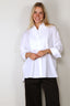 Golden Goose - Blouse - Journey W's Over Shirt With Pleated Bib Pollon Cotton Popline - White
