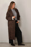 Golden Goose - Jas - W's Cocoon Coat Faded Leopard Jacquard - Bison / Black