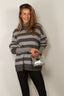 Tibi - Trui - Striped Cashmere Crewneck Easy Pullover - Grey Multi
